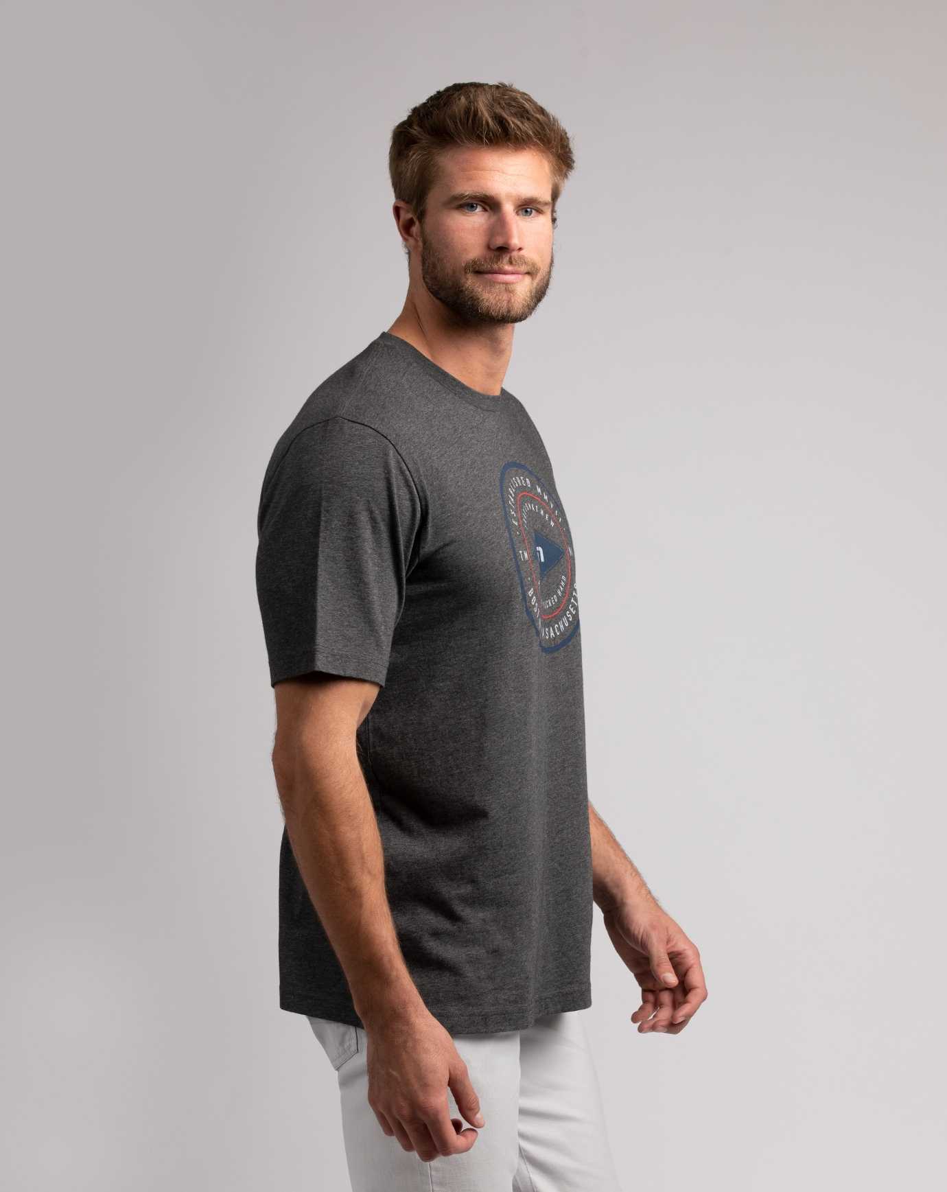 Heather Grey Pinstri Travis Mathew Wicked Times Tee | CAOZ39870