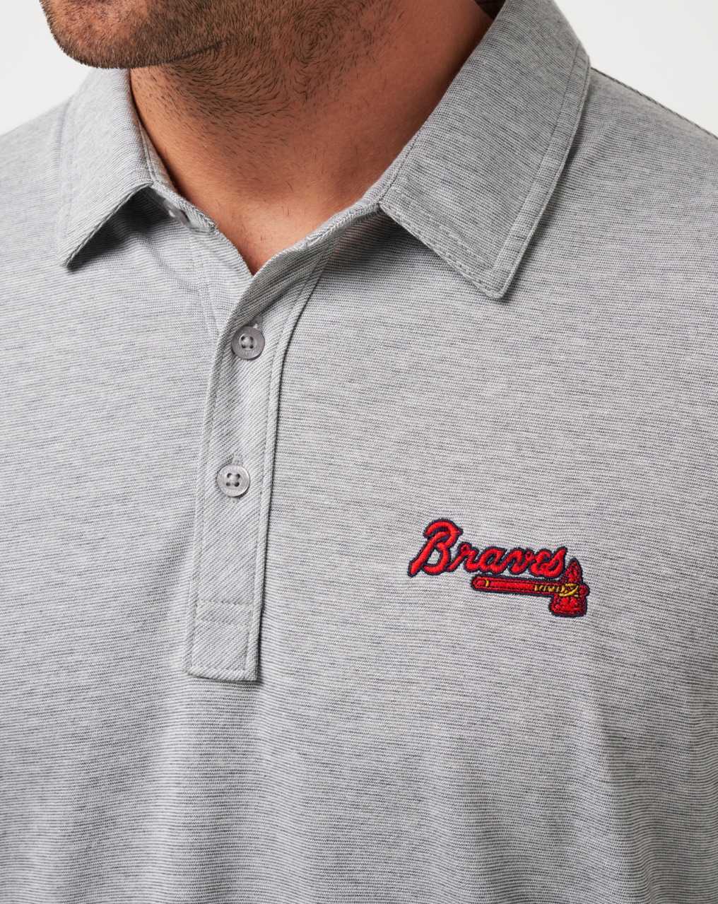 Heather Grey Travis Mathew Atlanta Braves The Zinna Polo | NBFI07518