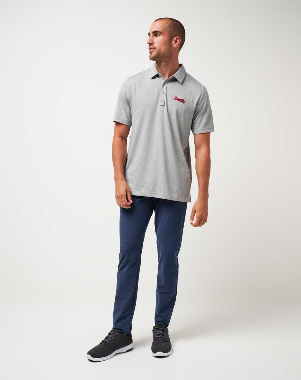 Heather Grey Travis Mathew Atlanta Braves The Zinna Polo | NBFI07518