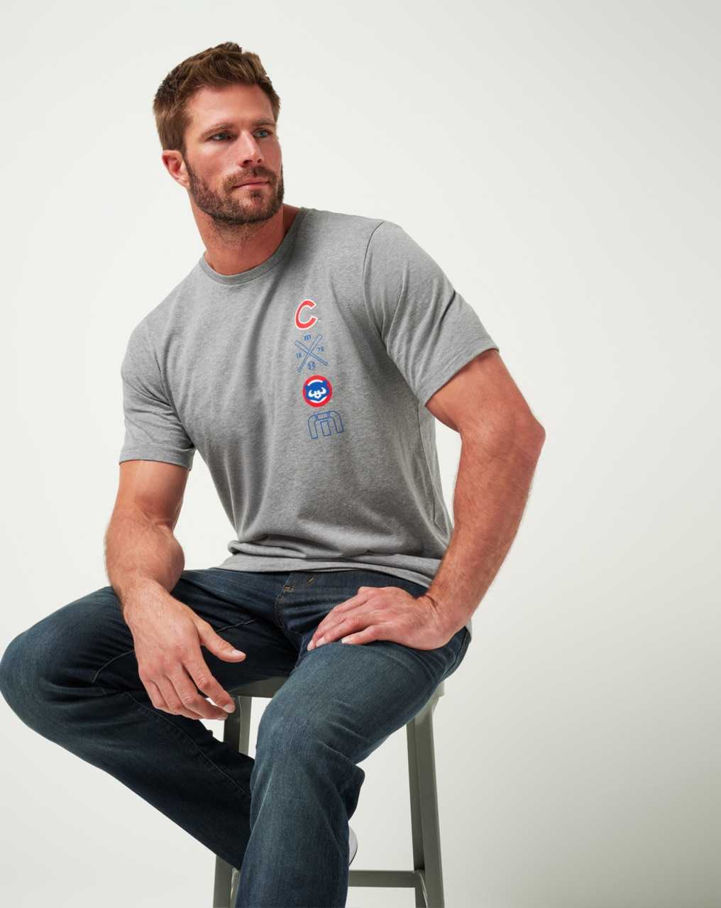 Heather Grey Travis Mathew Chicago Cubs Sunset Slam Tee | QHGF13092