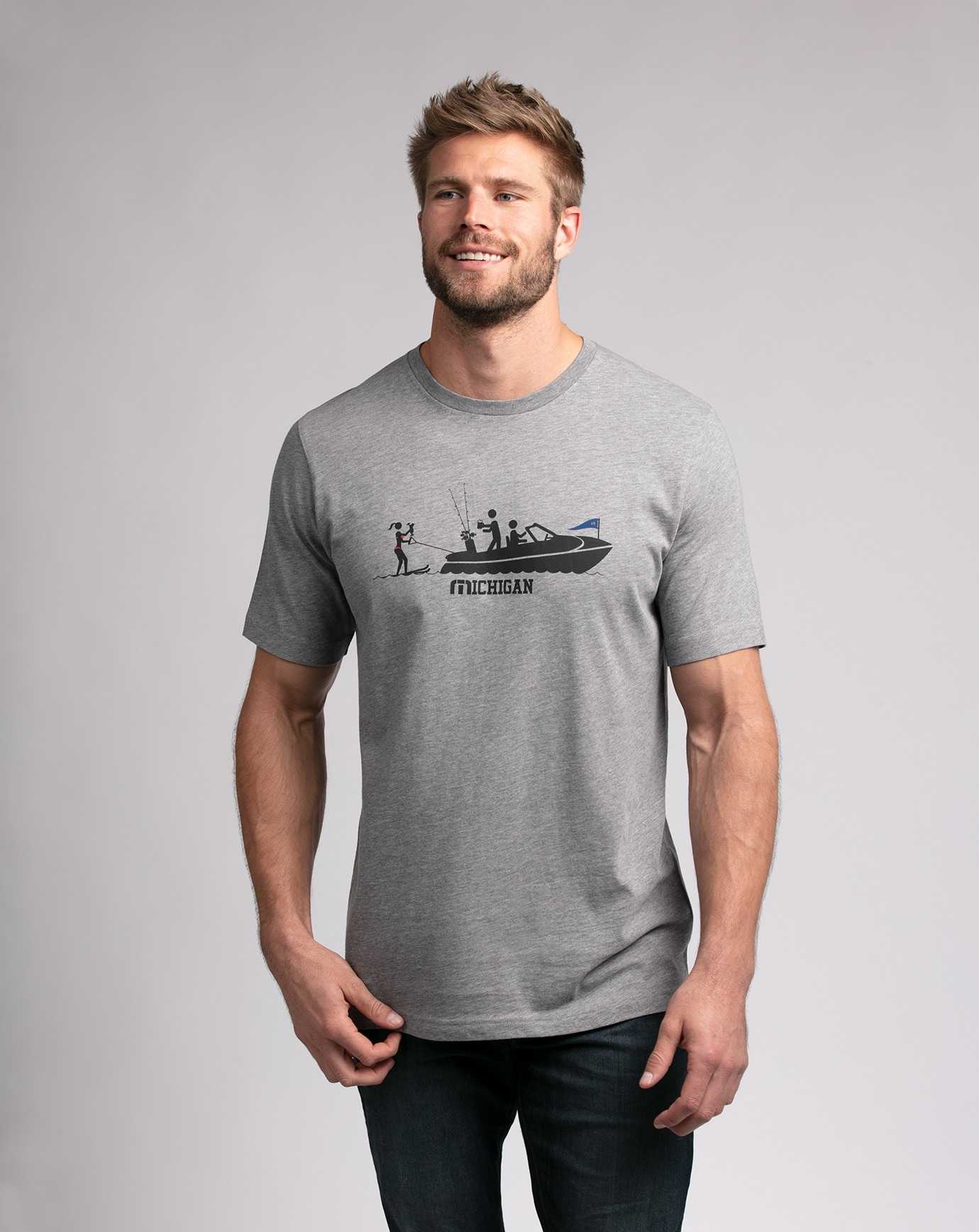 Heather Grey Travis Mathew Lake State Tee | FIHU87256