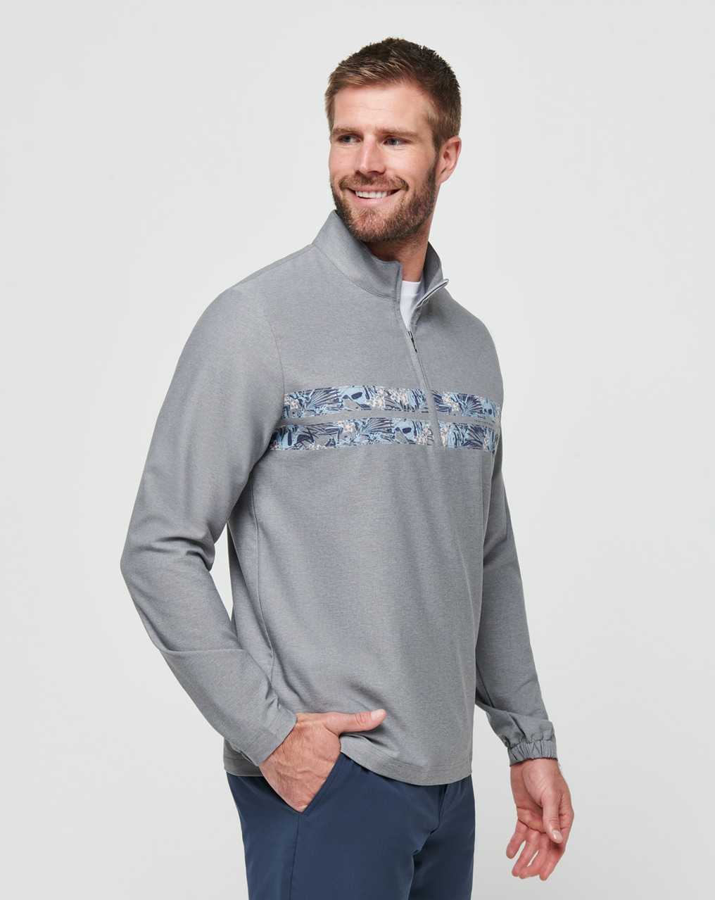 Heather Grey Travis Mathew Move Mountains Quarter Zip | MAYQ90563