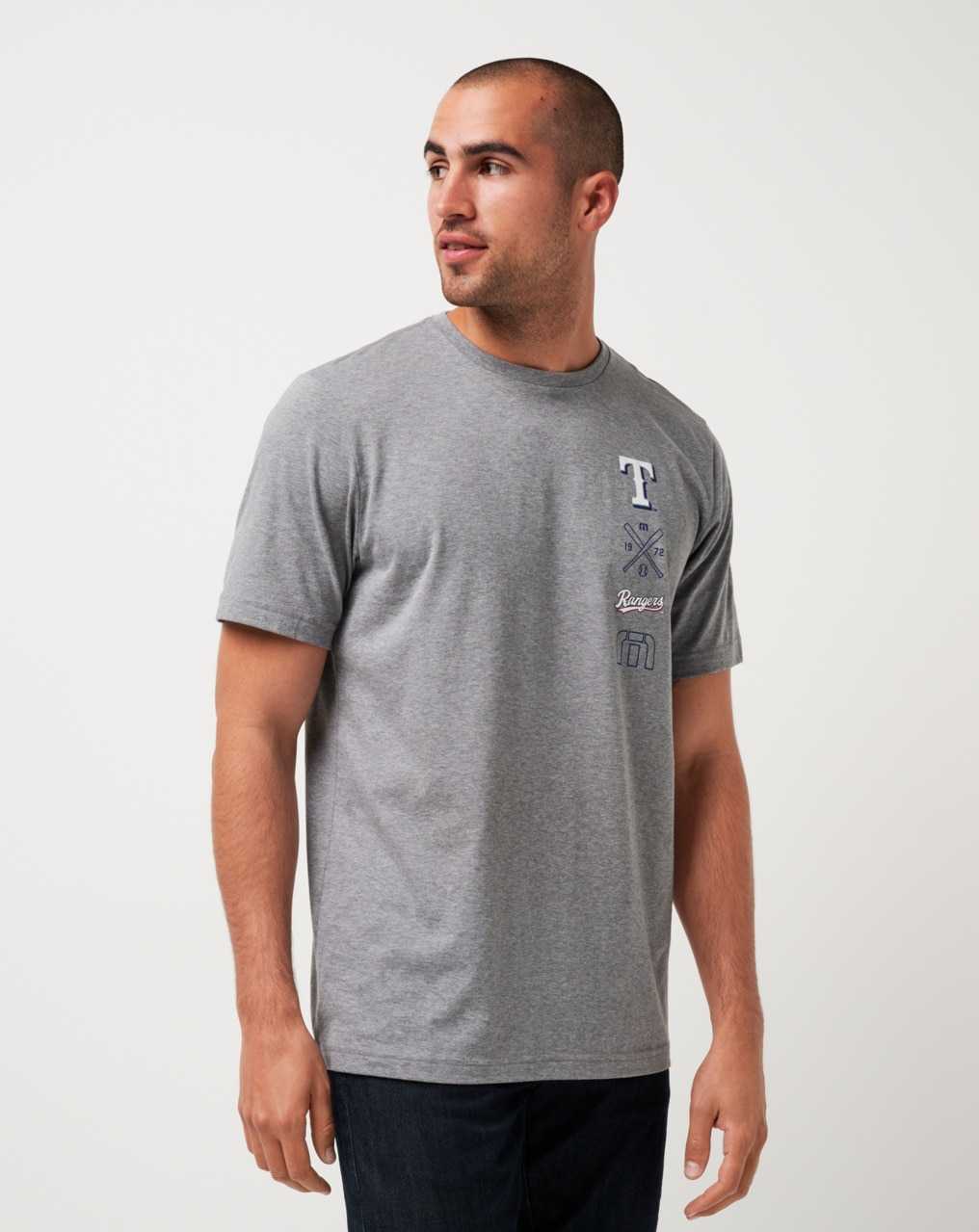 Heather Grey Travis Mathew Texas Rangers Sunset Slam Tee | RZHY78231