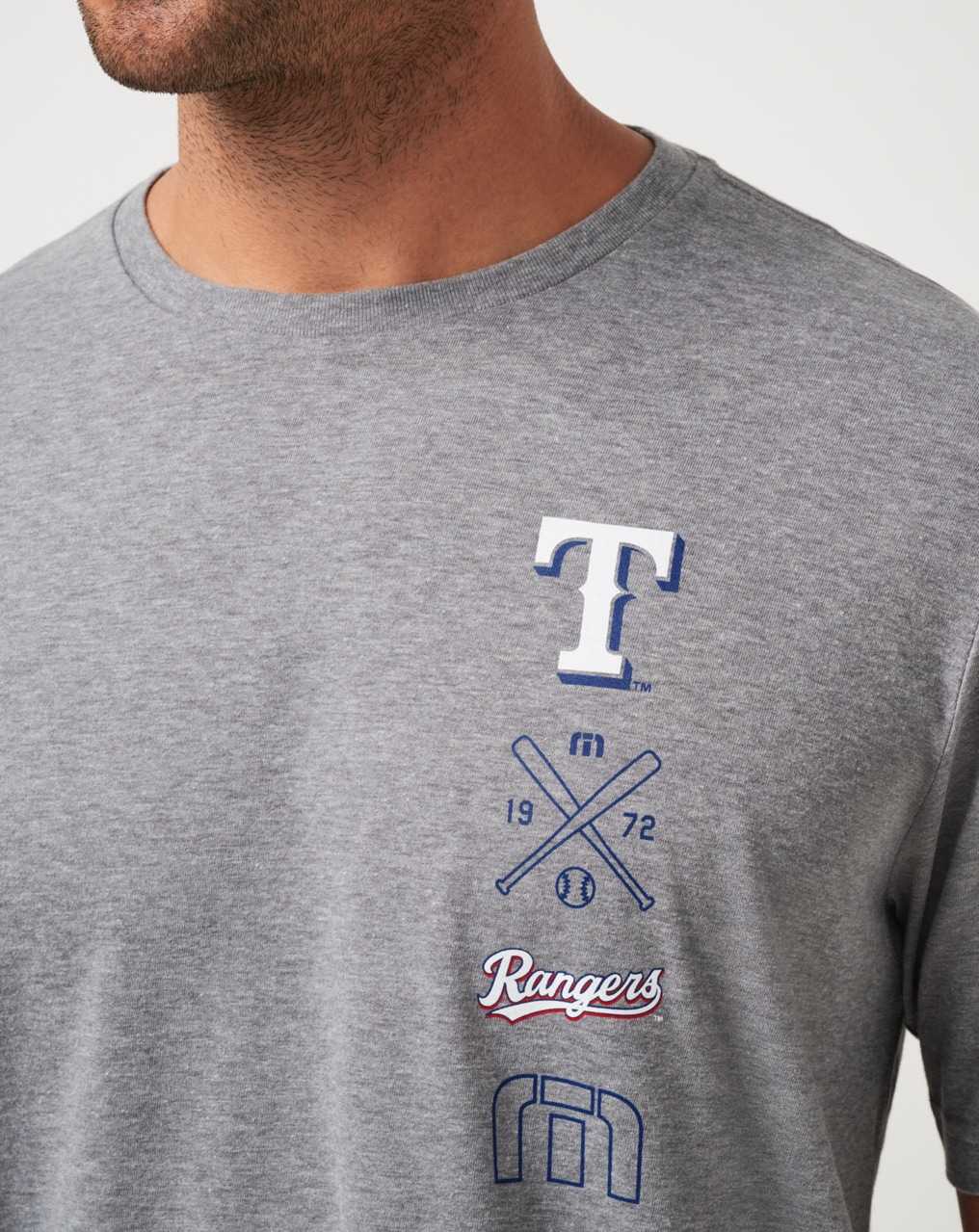 Heather Grey Travis Mathew Texas Rangers Sunset Slam Tee | RZHY78231