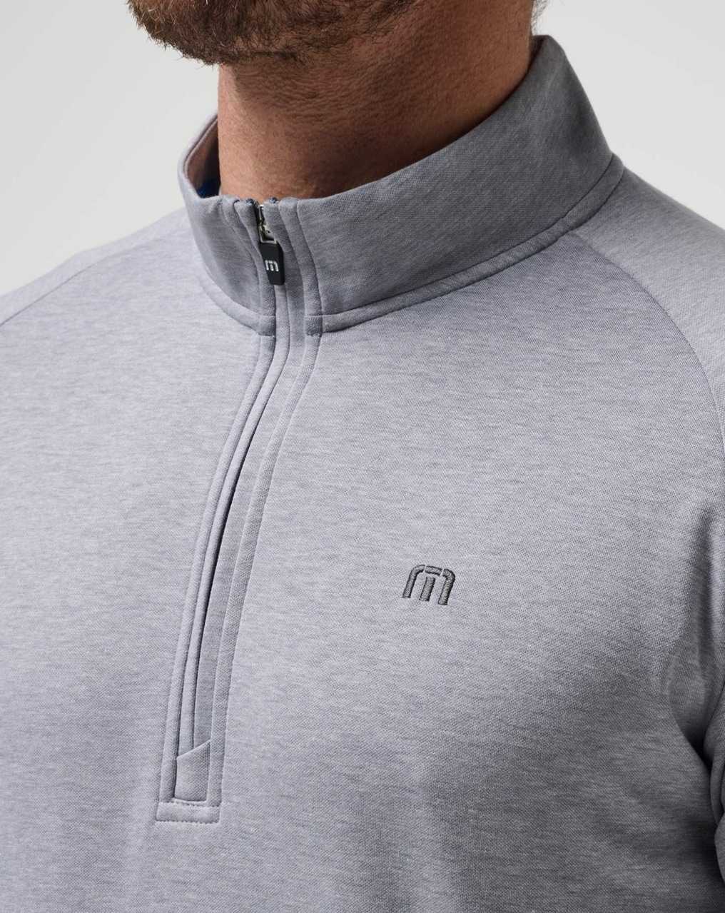 Heather Grey Travis Mathew Upgraded Quarter Zip | DPJU35417