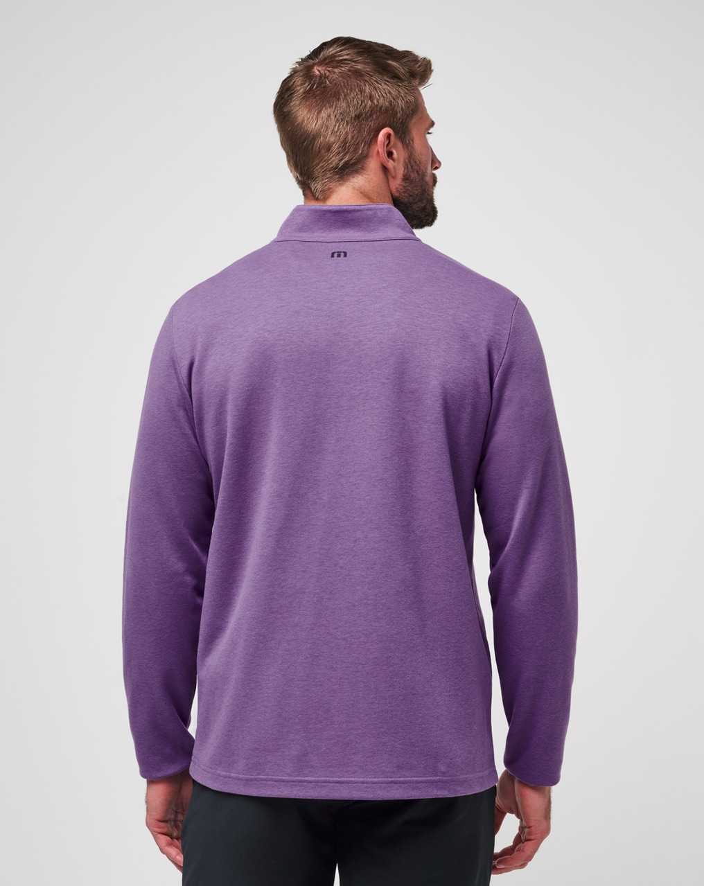 Heather Imperial Travis Mathew Upgraded Chest Stripe Quarter Zip | CPDE40956