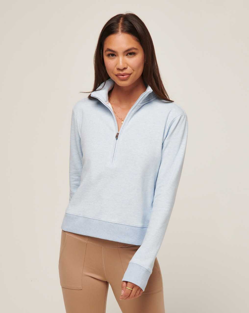 Heather Kentucky Blue Travis Mathew Cloud Fleece Half Zip | RVDX43897