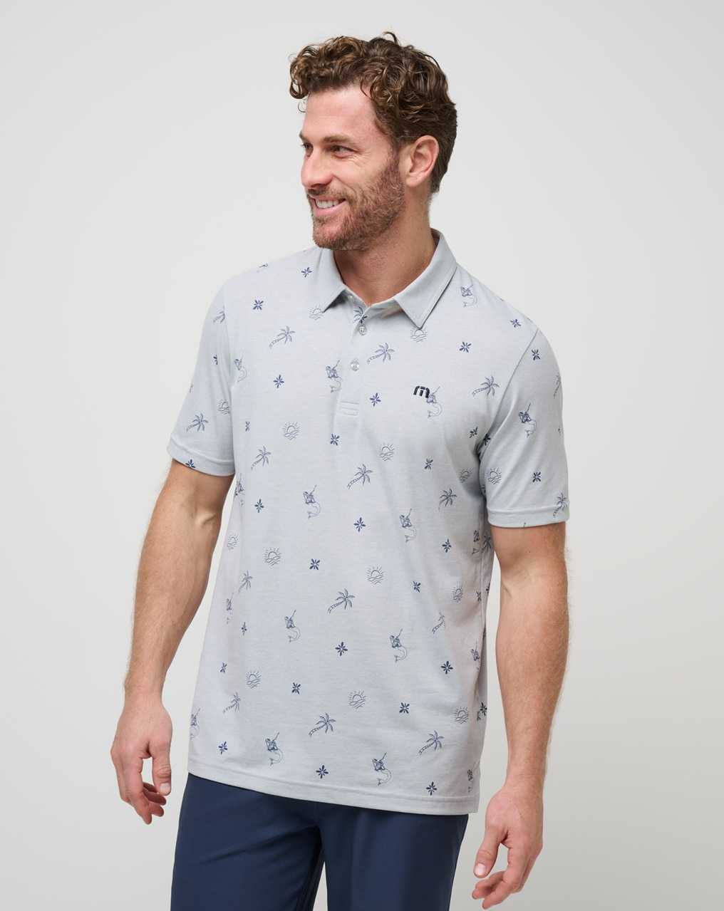 Heather Light Grey Travis Mathew Cove Dive Polo | KBSU74269