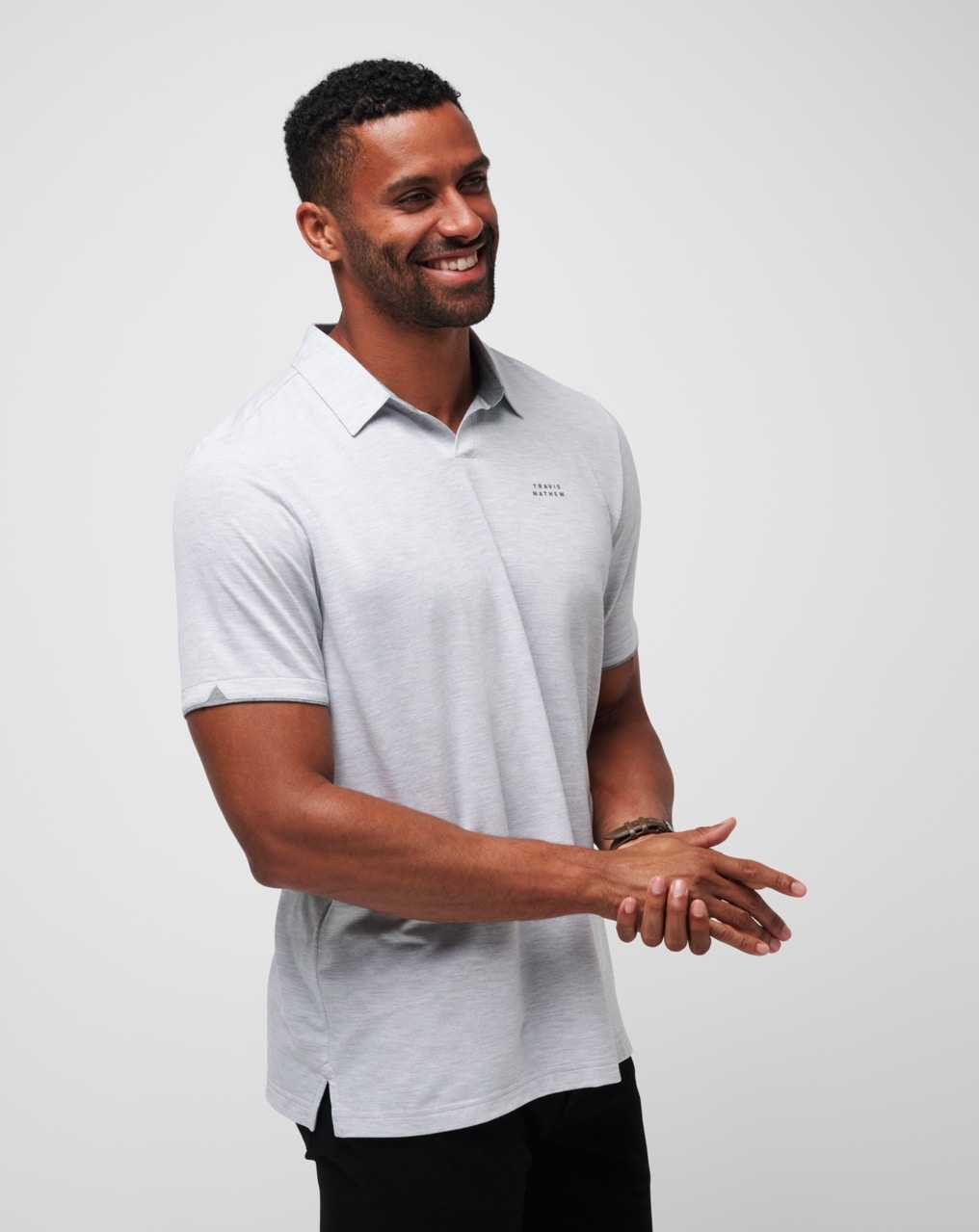 Heather Light Grey Travis Mathew Late At Night Polo | OWFI82157