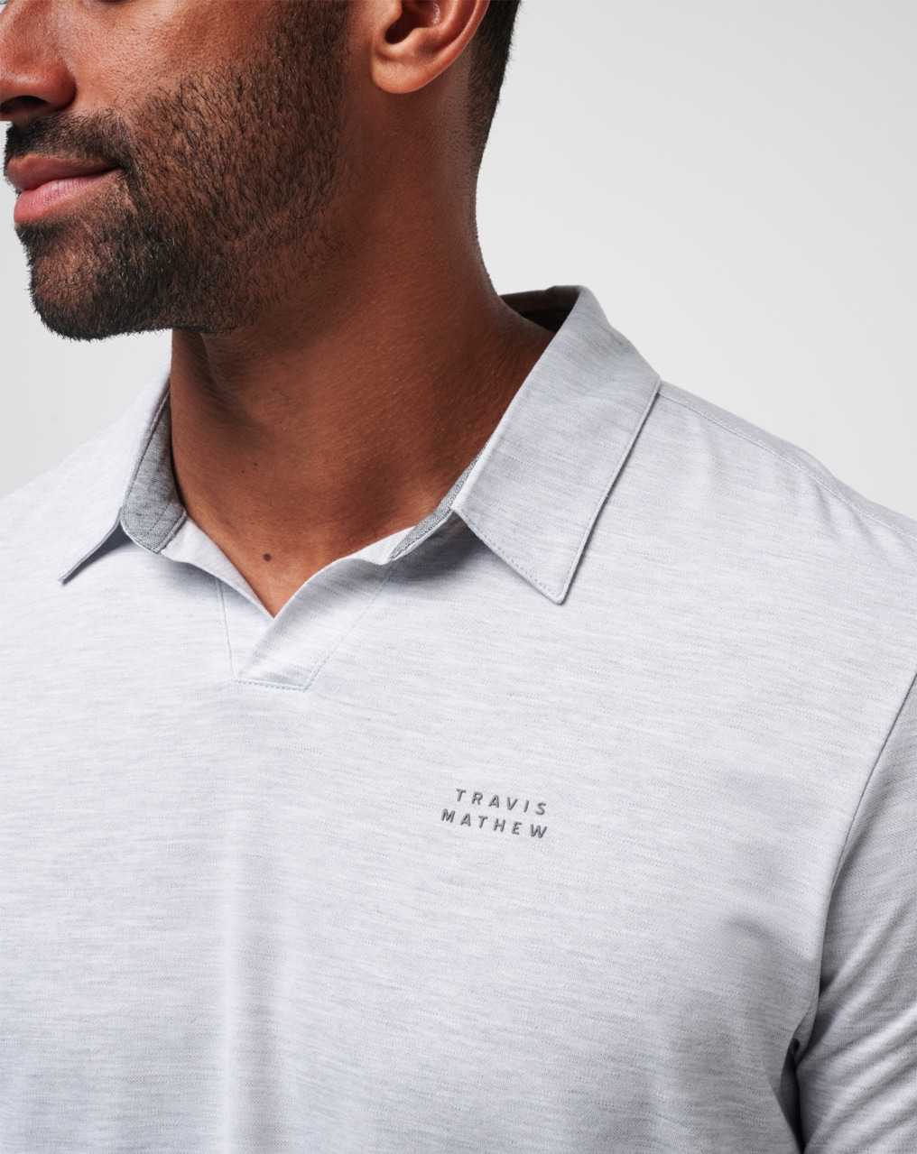 Heather Light Grey Travis Mathew Late At Night Polo | OWFI82157