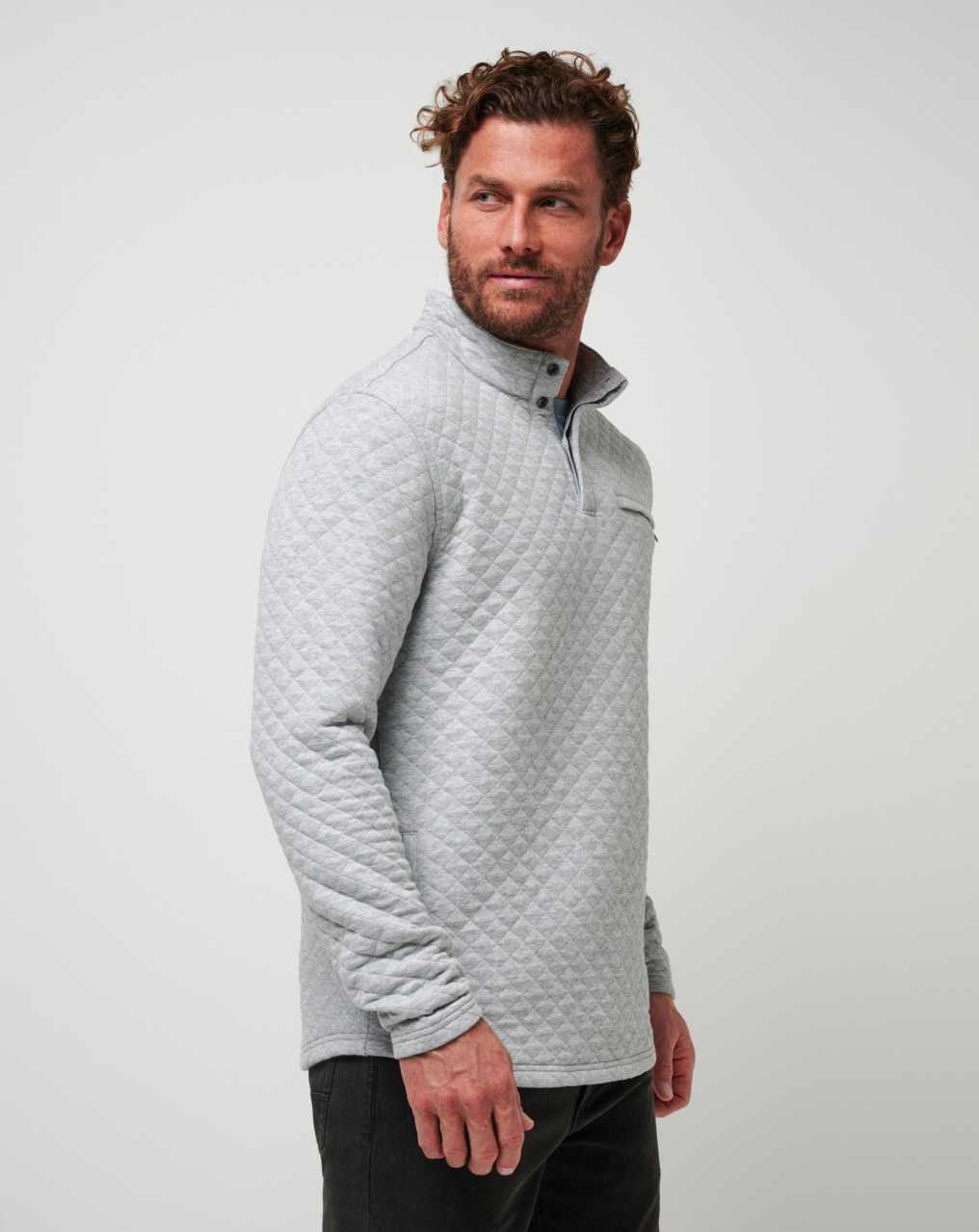 Heather Light Grey Travis Mathew Transatlantic Quarter Zip | UFRH13924