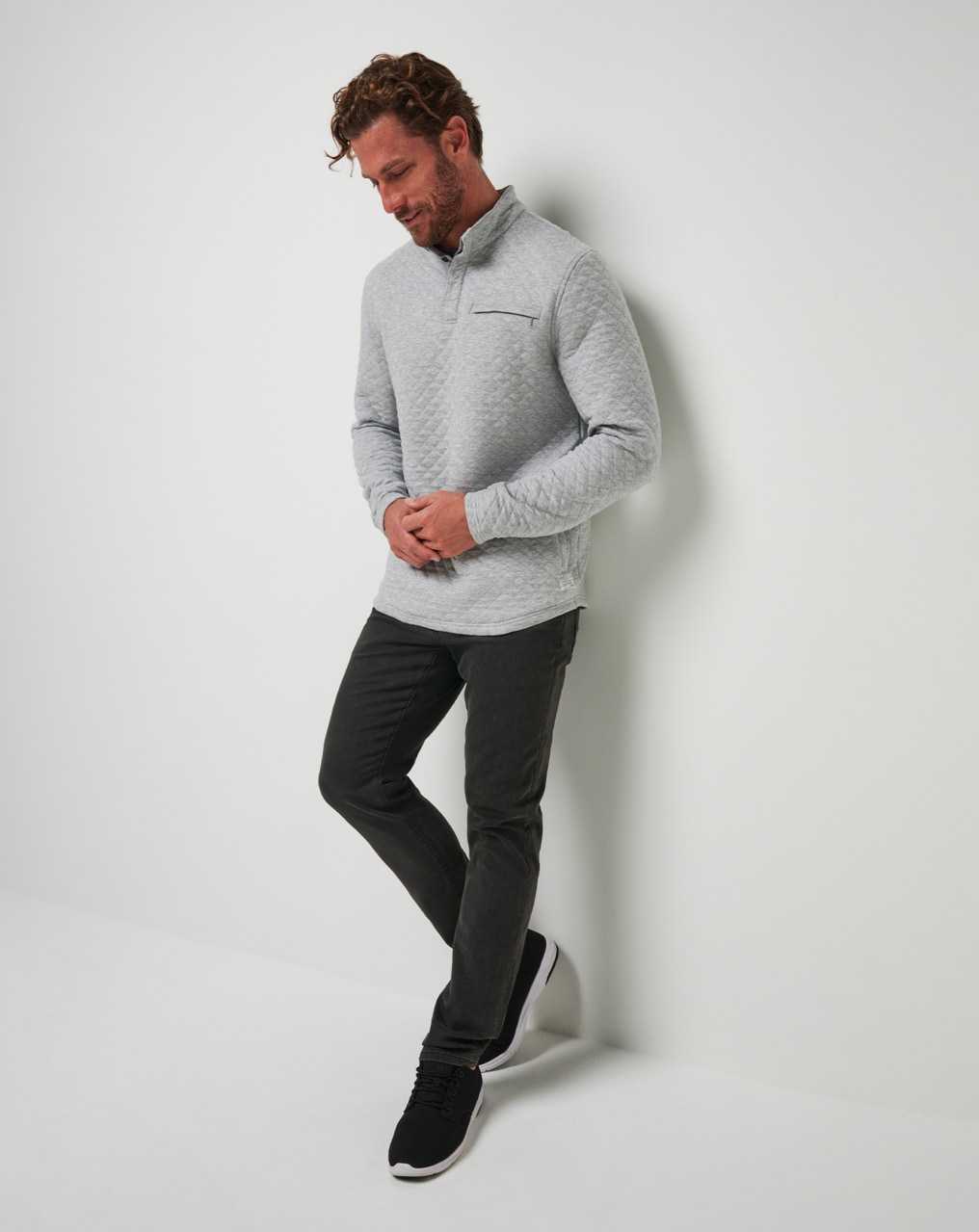 Heather Light Grey Travis Mathew Transatlantic Quarter Zip | UFRH13924