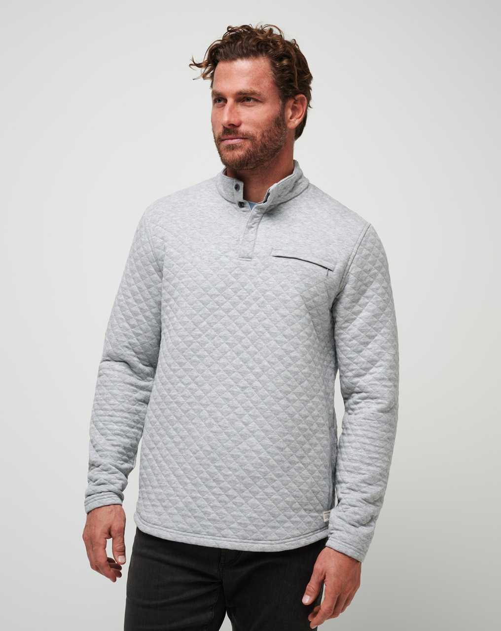 Heather Light Grey Travis Mathew Transatlantic Quarter Zip | UFRH13924