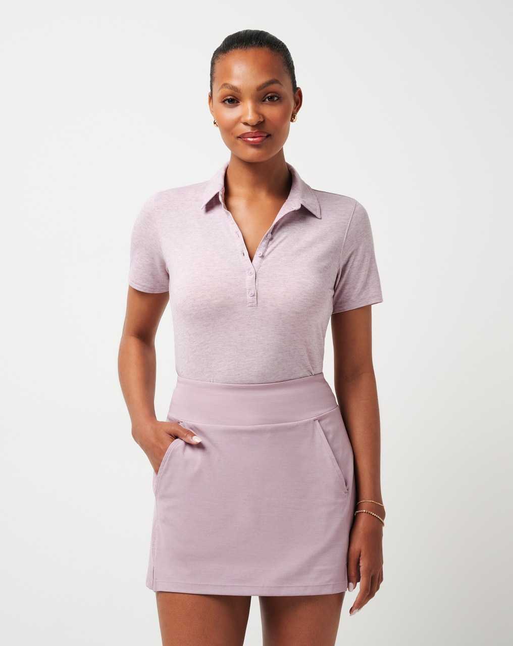 Heather Mauve Shadows Travis Mathew Featherweight Active Polo | CKPY25168