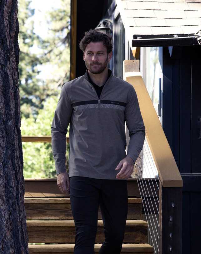 Heather Medium Grey Travis Mathew Sit And Sip Quarter Zip | OGLF50793