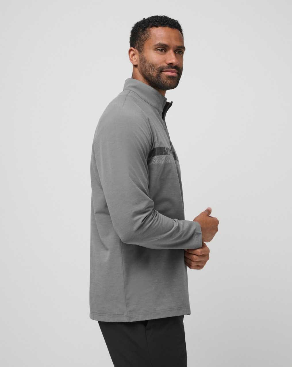 Heather Medium Grey Travis Mathew Sit And Sip Quarter Zip | OGLF50793