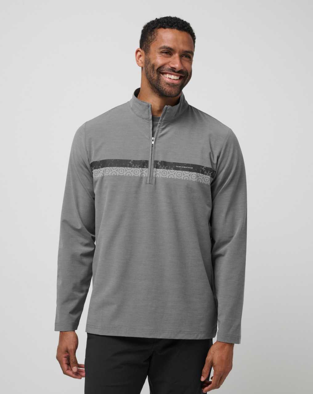 Heather Medium Grey Travis Mathew Sit And Sip Quarter Zip | OGLF50793