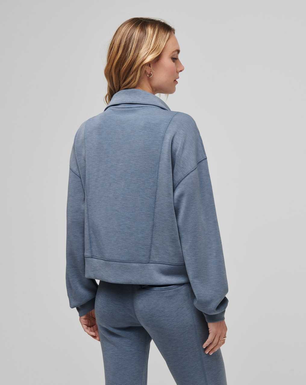 Heather Moonlight Blue Travis Mathew Skyloft Soft Half Zip | EJVO12934