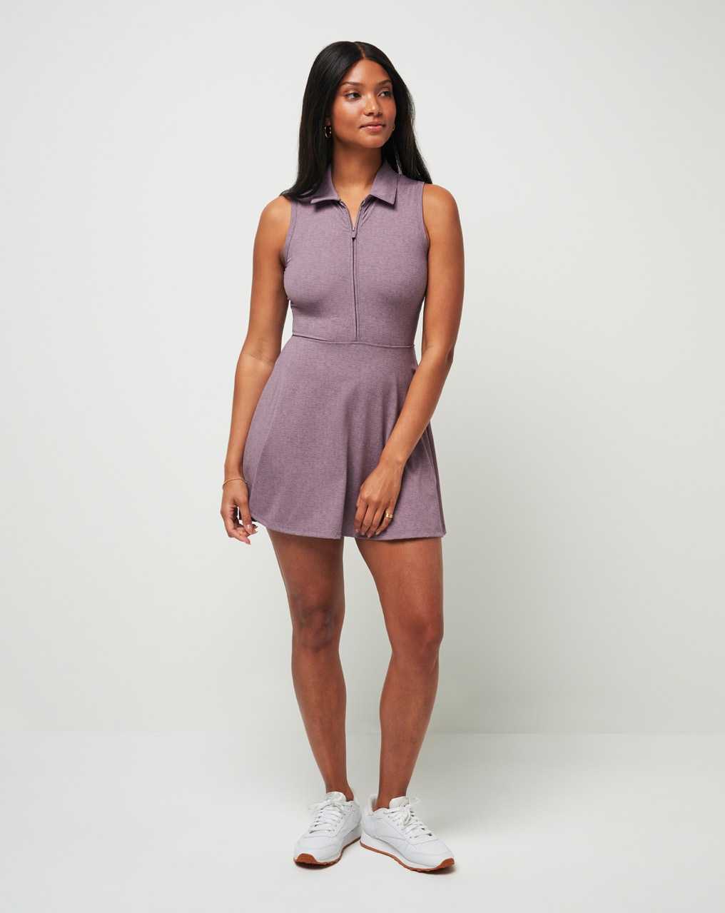 Heather Moonscape Travis Mathew Moveknit Sleeveless Polo Dress 2.0 | OVEJ23956