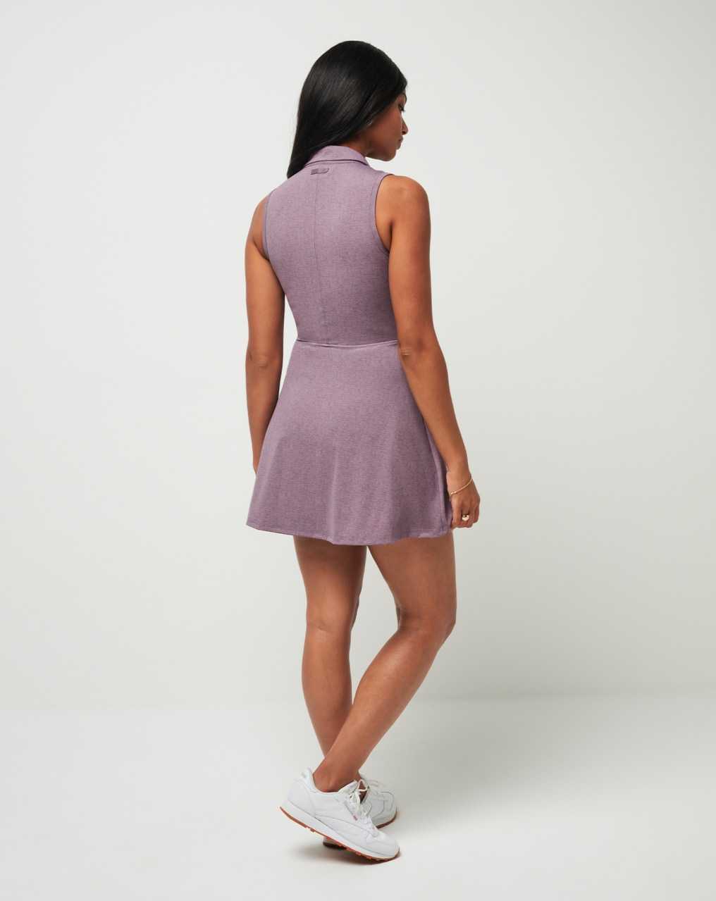 Heather Moonscape Travis Mathew Moveknit Sleeveless Polo Dress 2.0 | OVEJ23956