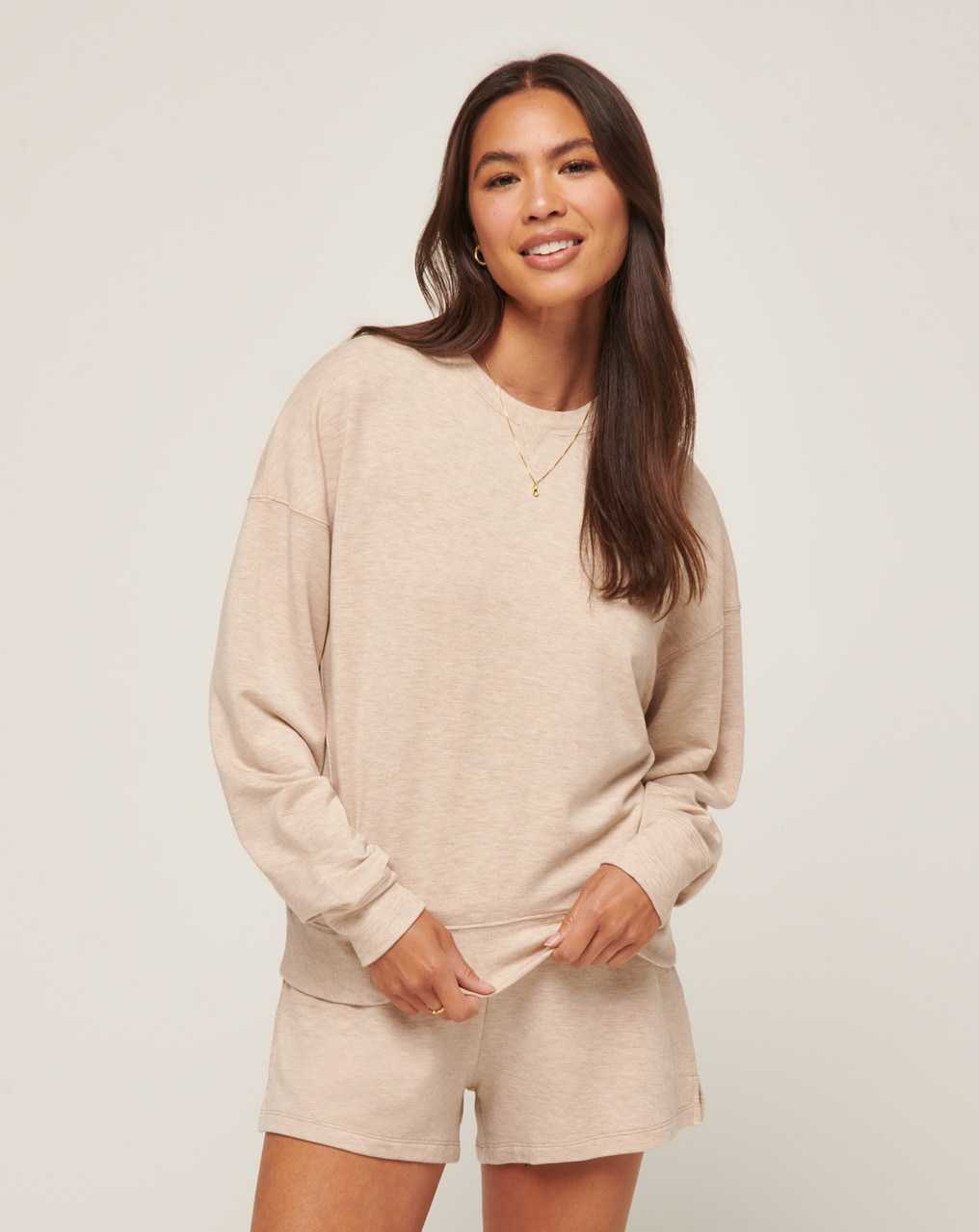 Heather Natural Travis Mathew Cloud Terry Crew | YHXZ09365