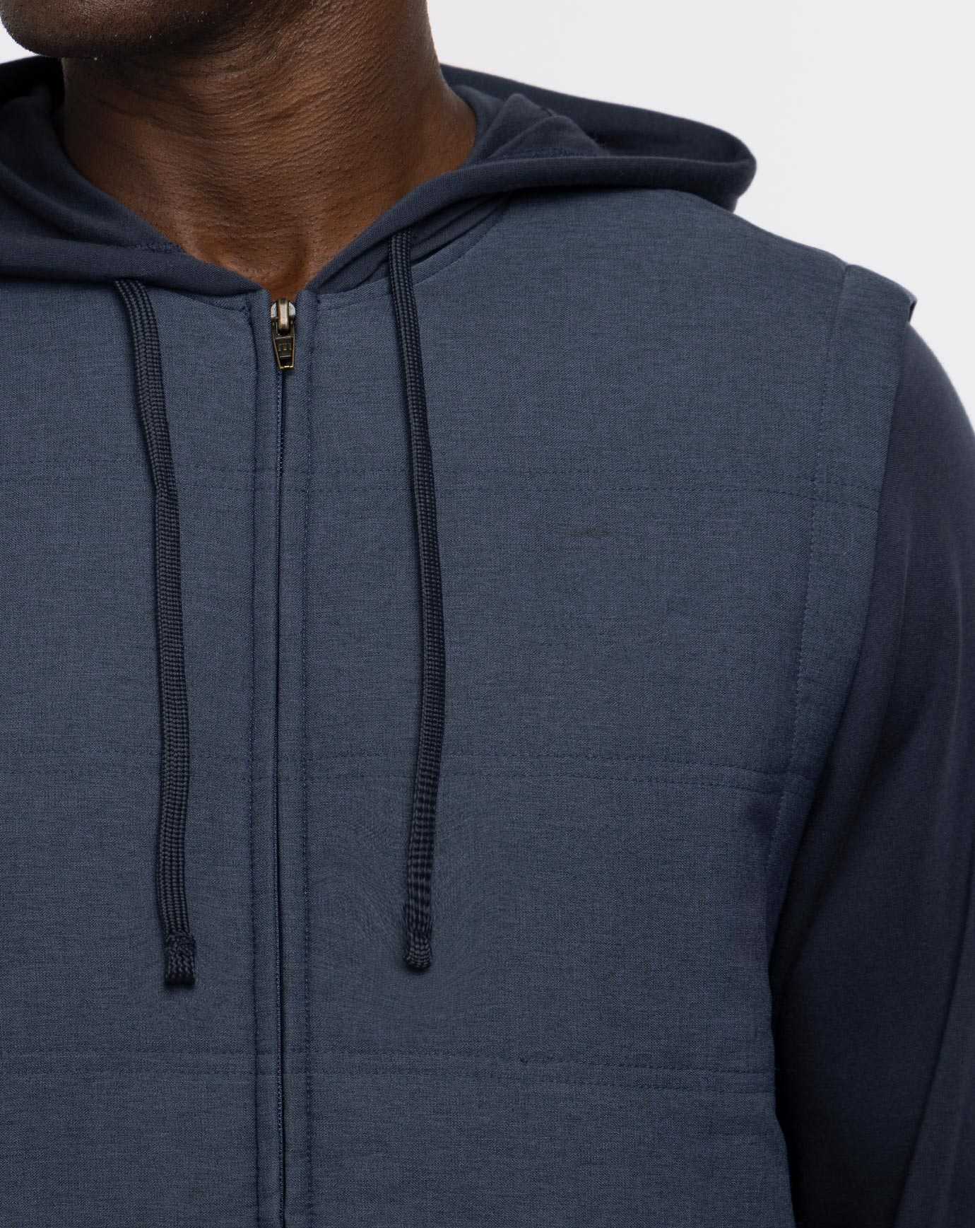 Heather Navy Travis Mathew Scavenger Full Zip Hoodie | XEGV89260