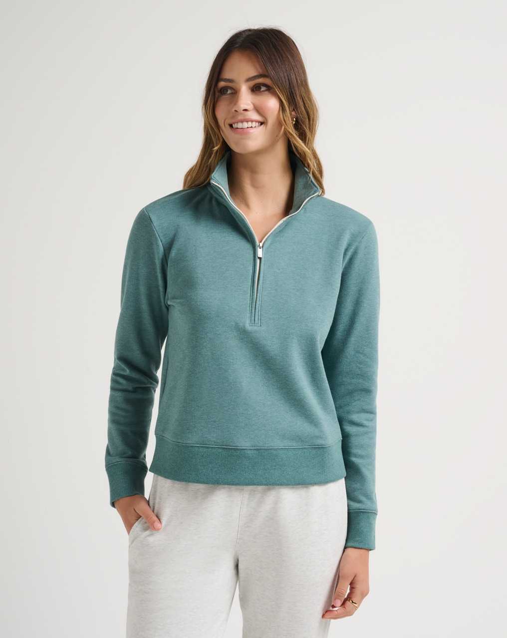 Heather North Atlantic Travis Mathew Cloud Fleece Half Zip | QBDW03729