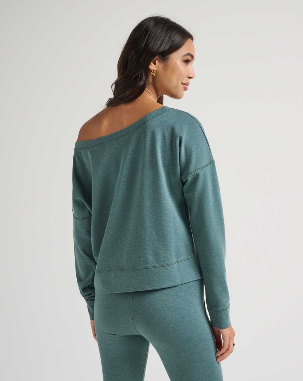 Heather North Atlantic Travis Mathew Portugal Off The Shoulder Ponte Top | CUEM21836