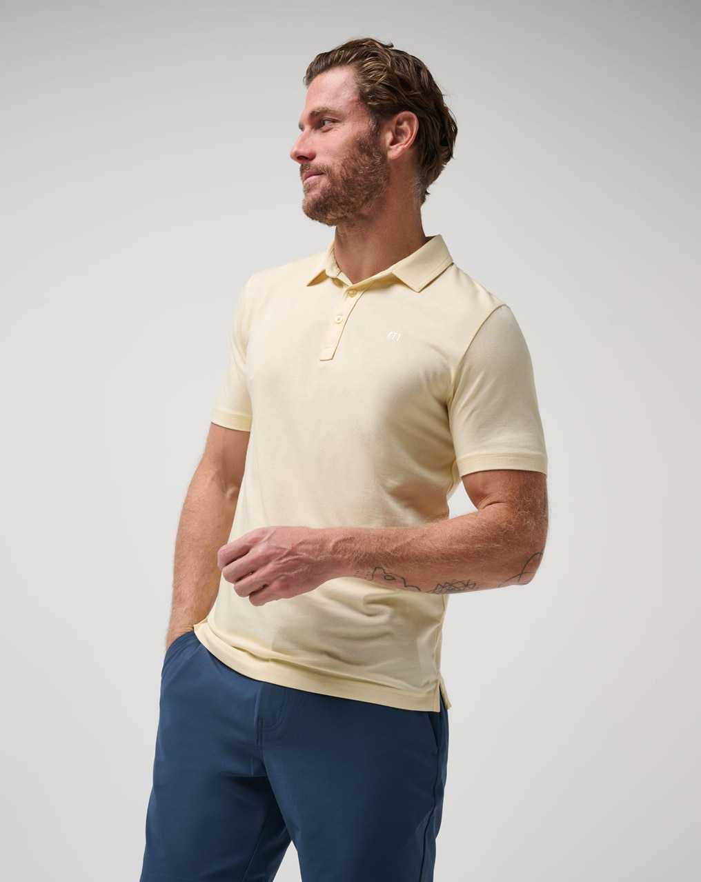 Heather Pale Banana Travis Mathew The Zinna Polo | JHSI43168