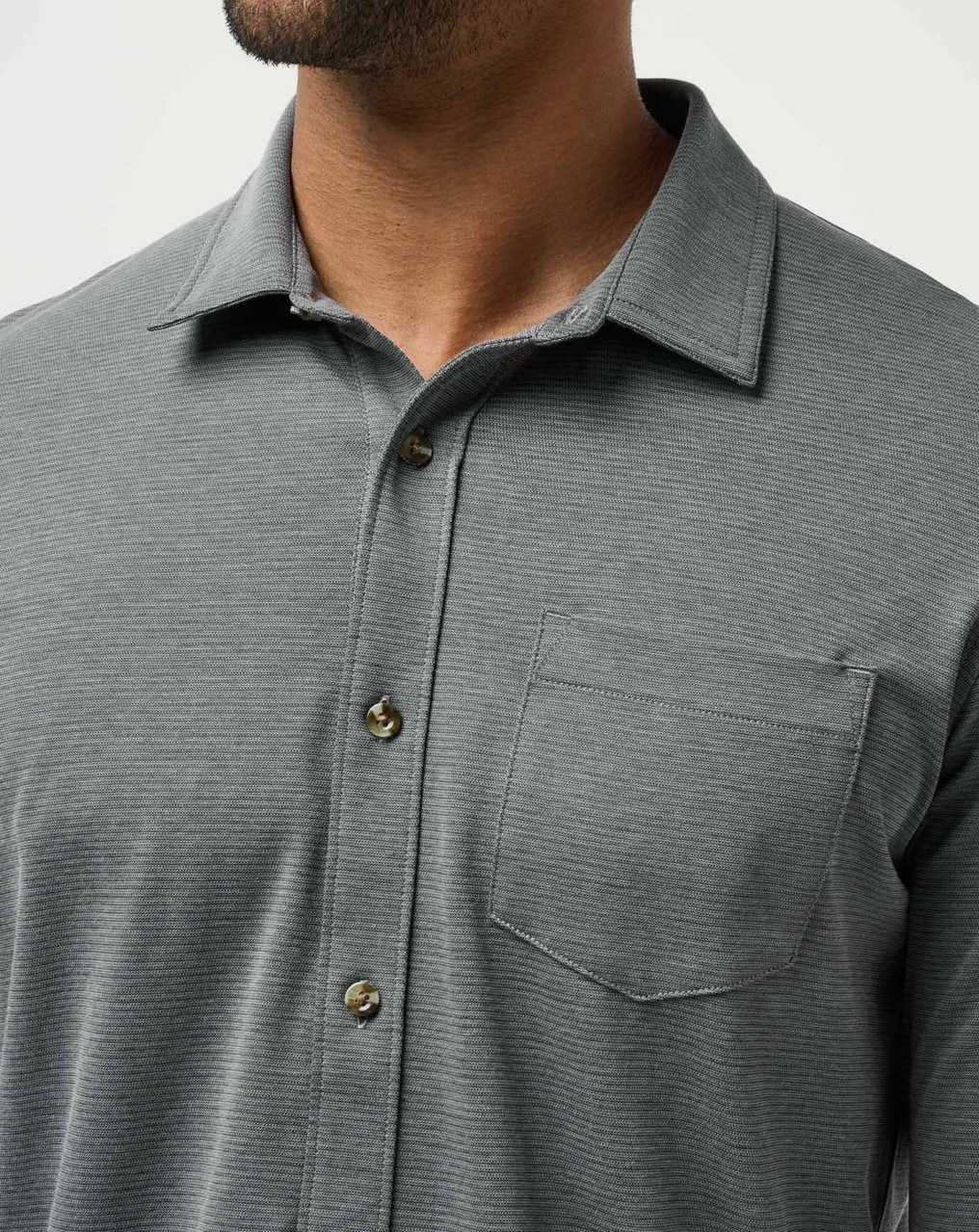 Heather Quiet Shade Travis Mathew Evening Bonfire Button-up | HXDB36517