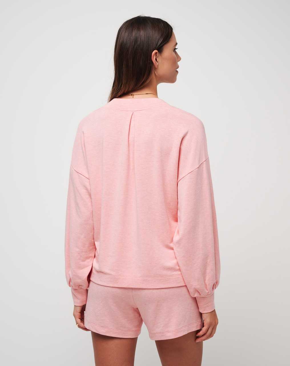 Heather Shell Pink Travis Mathew Cloud Terry Vneck Top | ABYJ07129