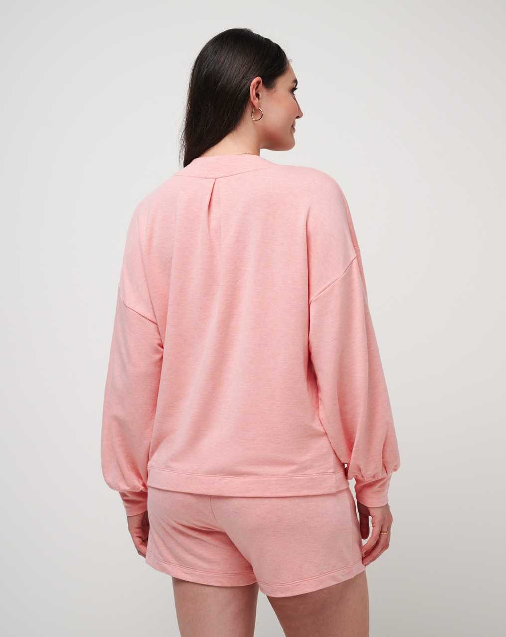 Heather Shell Pink Travis Mathew Cloud Terry Vneck Top | ABYJ07129