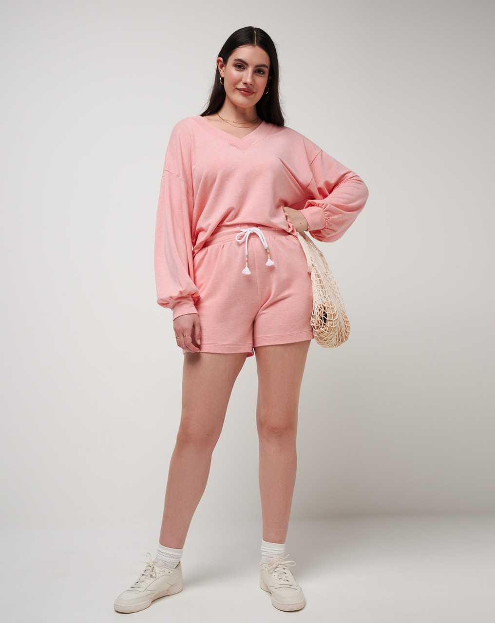 Heather Shell Pink Travis Mathew Cloud Terry Vneck Top | ABYJ07129