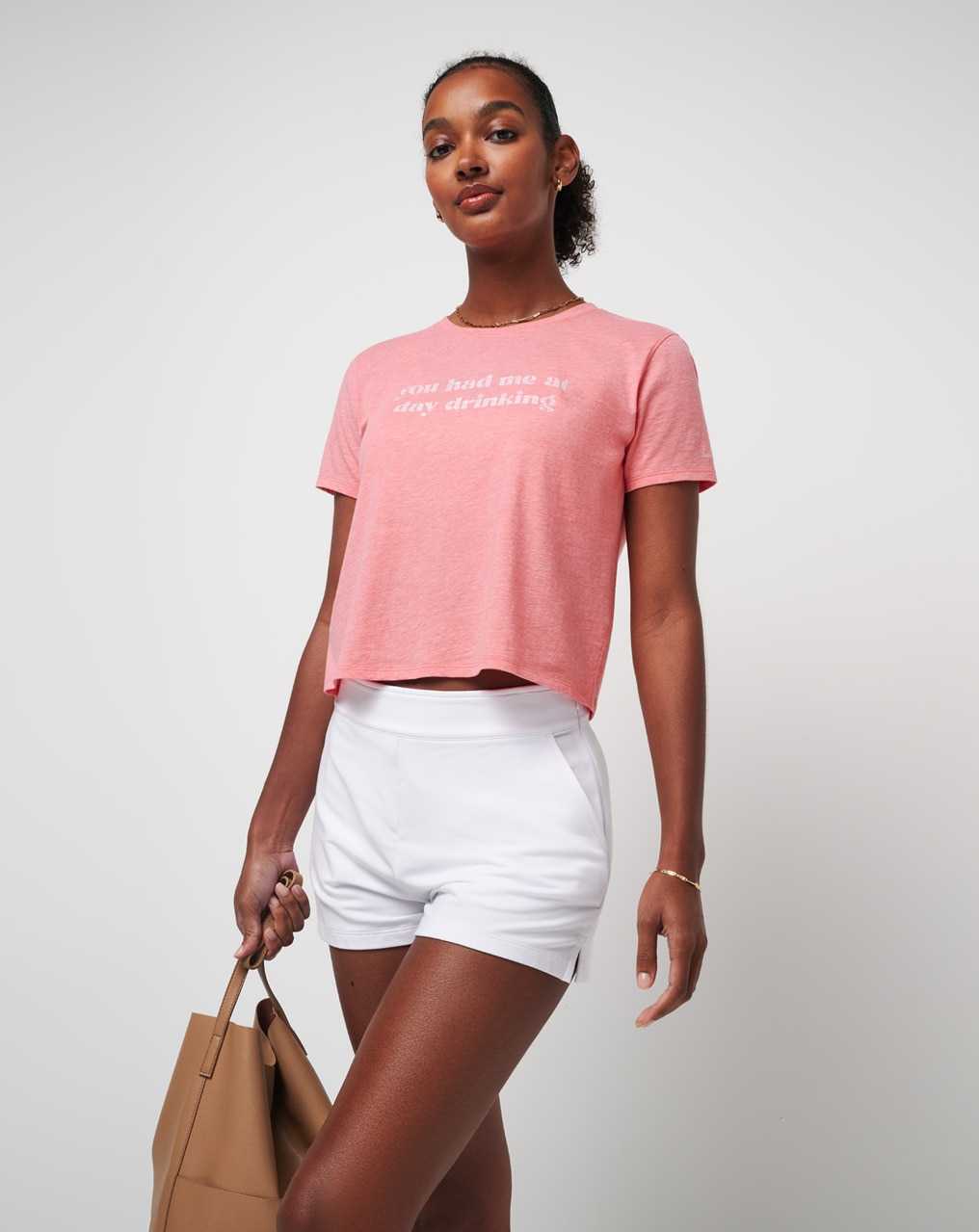 Heather Shell Pink Travis Mathew Dancing Light Graphic Tee | OUFV39571