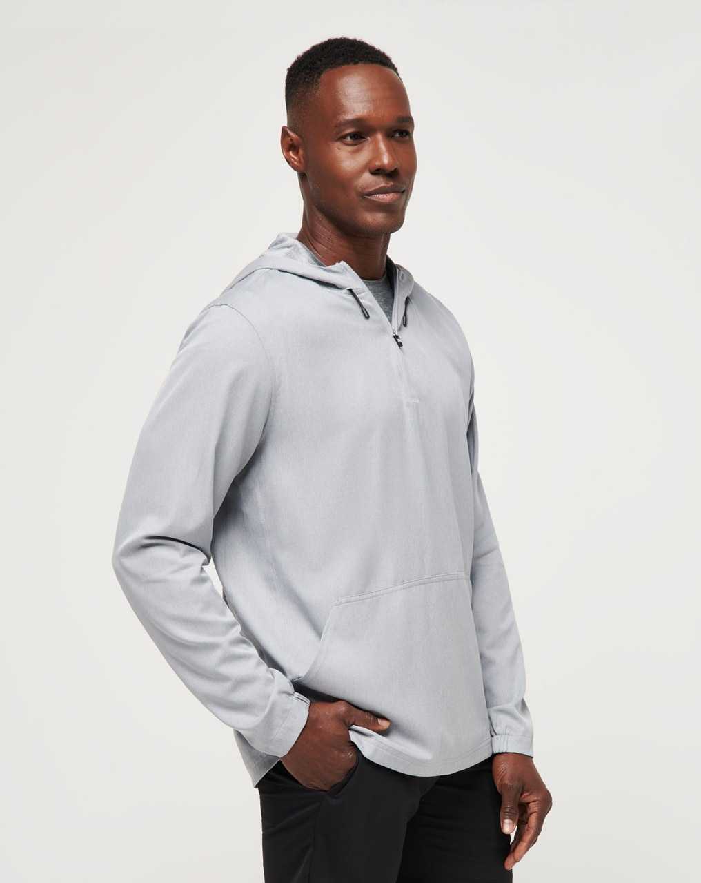 Heather Sleet Floral Travis Mathew Tech Hoodie Quarter Zip | TXBS19352