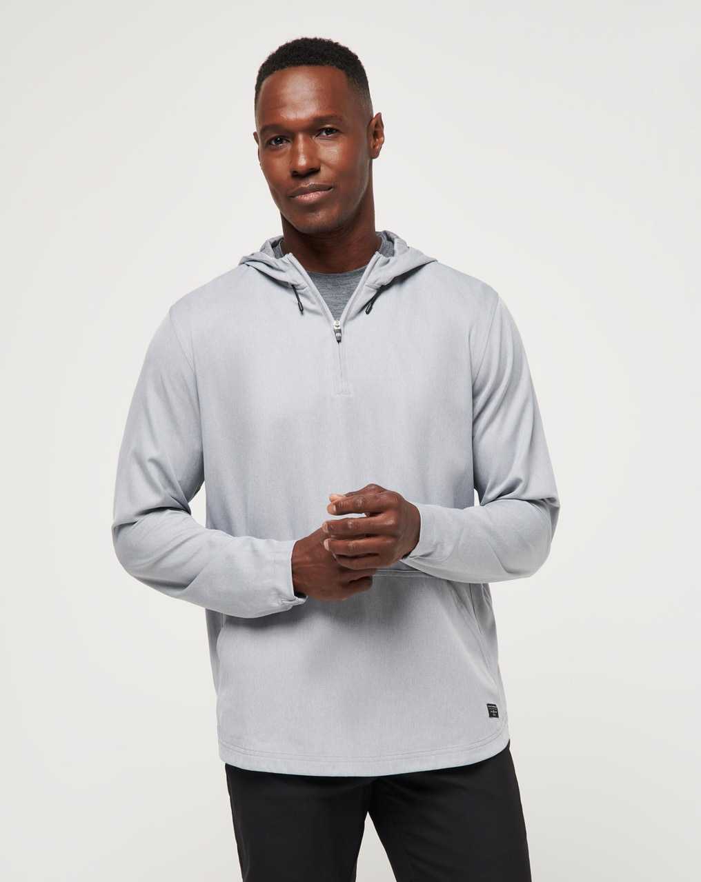 Heather Sleet Floral Travis Mathew Tech Hoodie Quarter Zip | TXBS19352