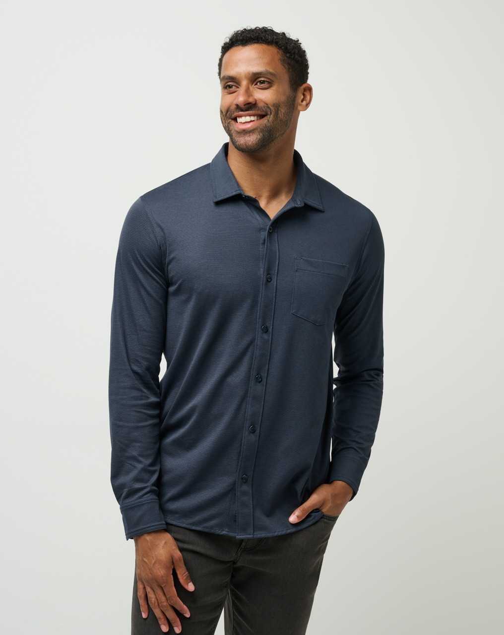 Heather Total Eclipse Travis Mathew Evening Bonfire Button-up | PRMQ95623