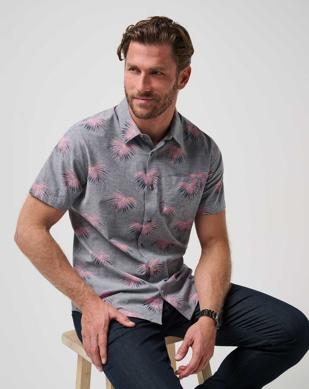 Heather Total Eclipse Travis Mathew Tip Me Over Button-up | VDYM85349