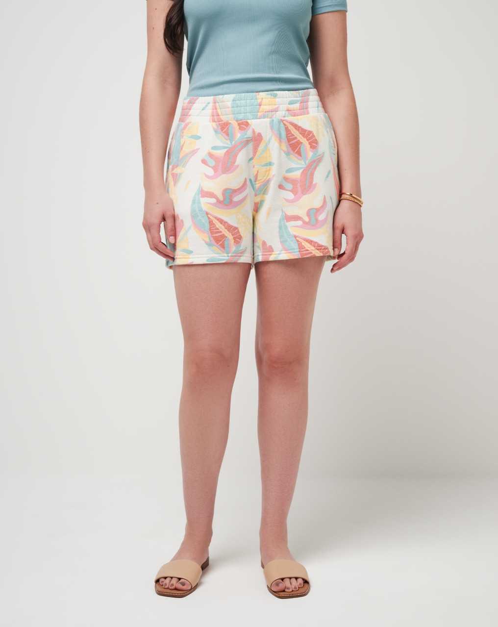 Ivory Multi Travis Mathew Tiki Tipsy Cloud Fleece Short | FVOK46857