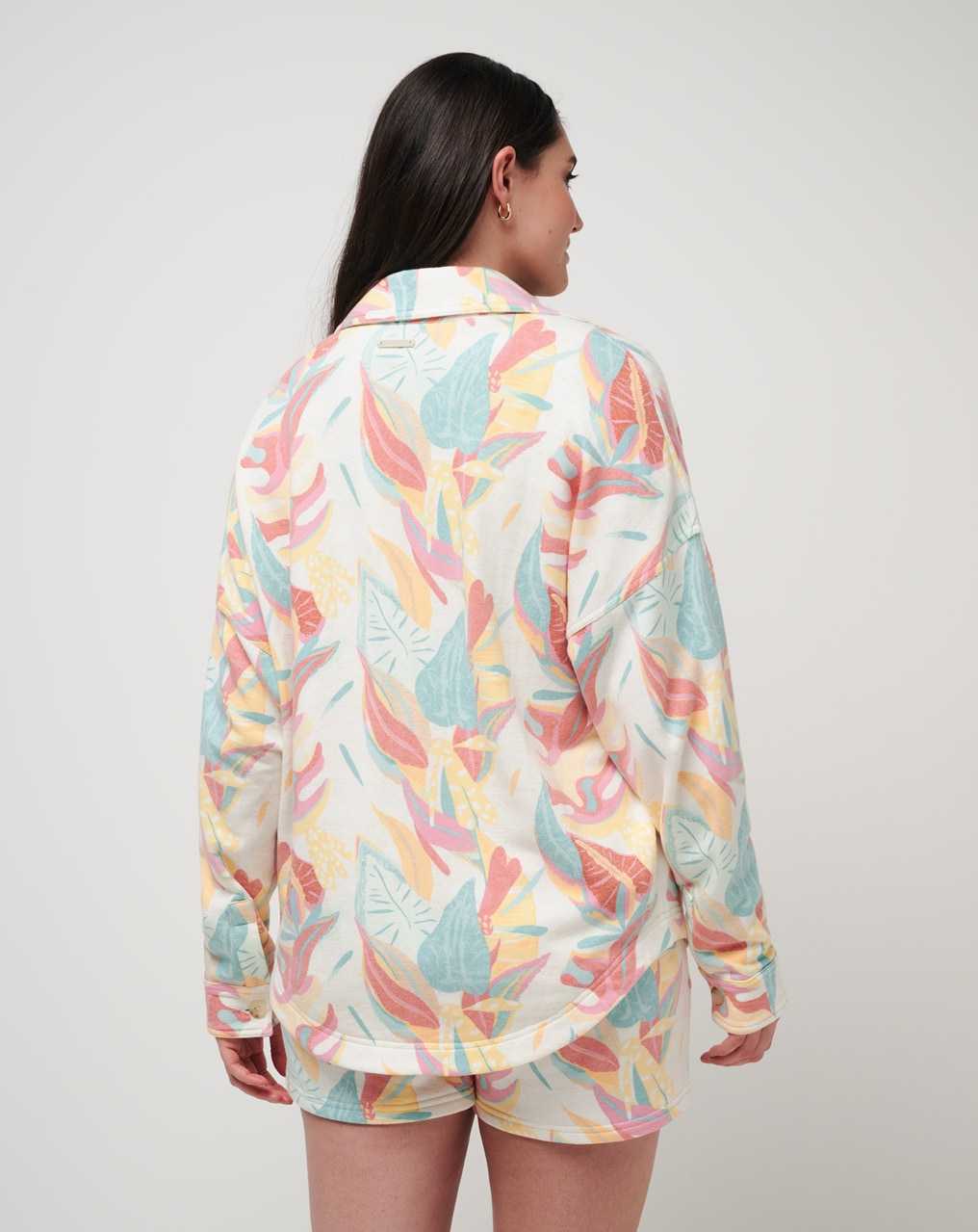 Ivory Multi Travis Mathew Vacay And Rose Cloud Fleece Shacket | WBKS18670