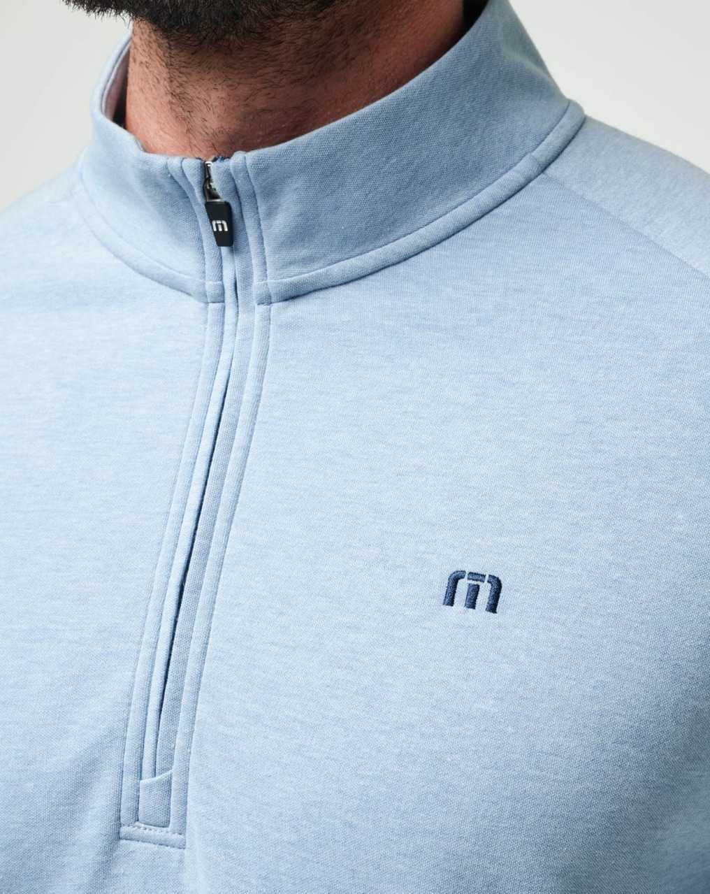 Light Blue Travis Mathew Upgraded Quarter Zip | FDEL81495