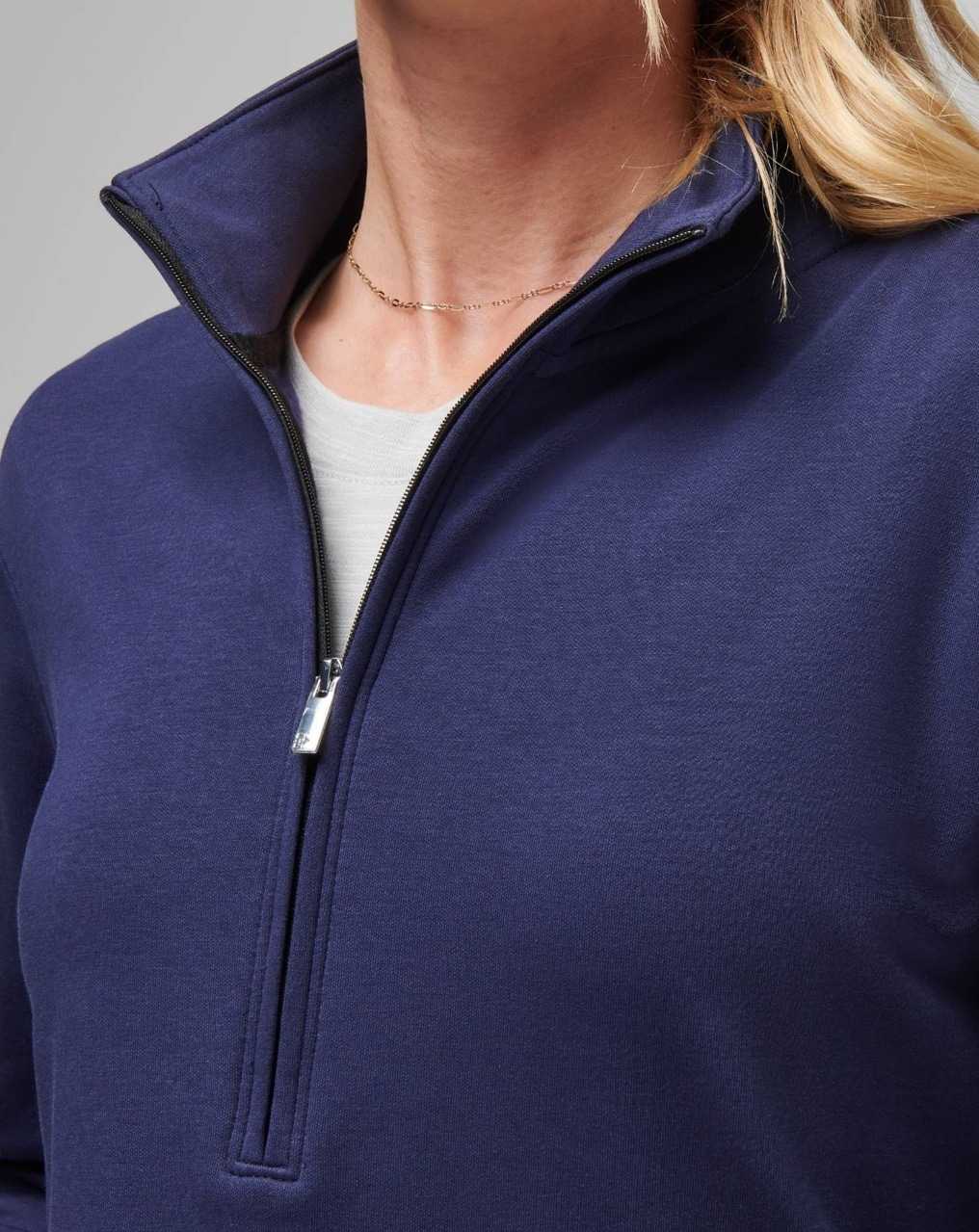 Navy Travis Mathew Cloud Fleece Half Zip | GNVI56924