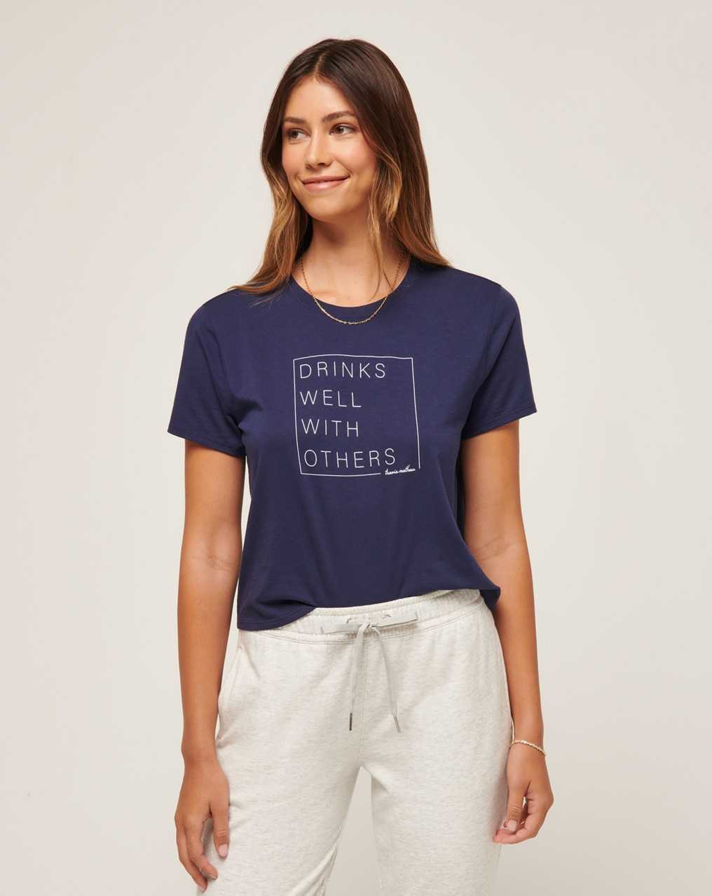 Navy Travis Mathew Day At The Races Graphic Tee | XYCS78609