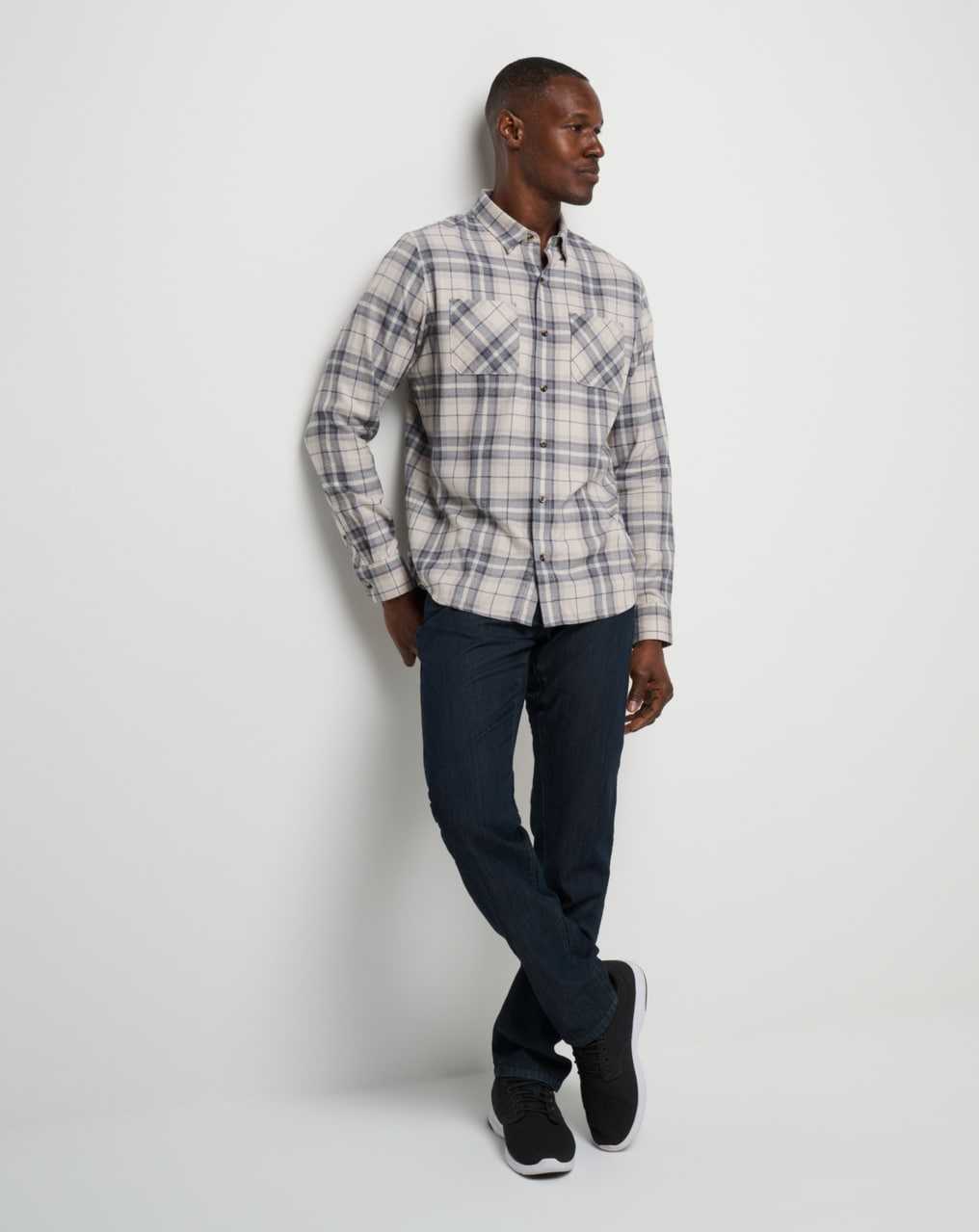 Oxford Tan/Plum Travis Mathew Cloud Flannel Plaid Button-up | TKZH76143