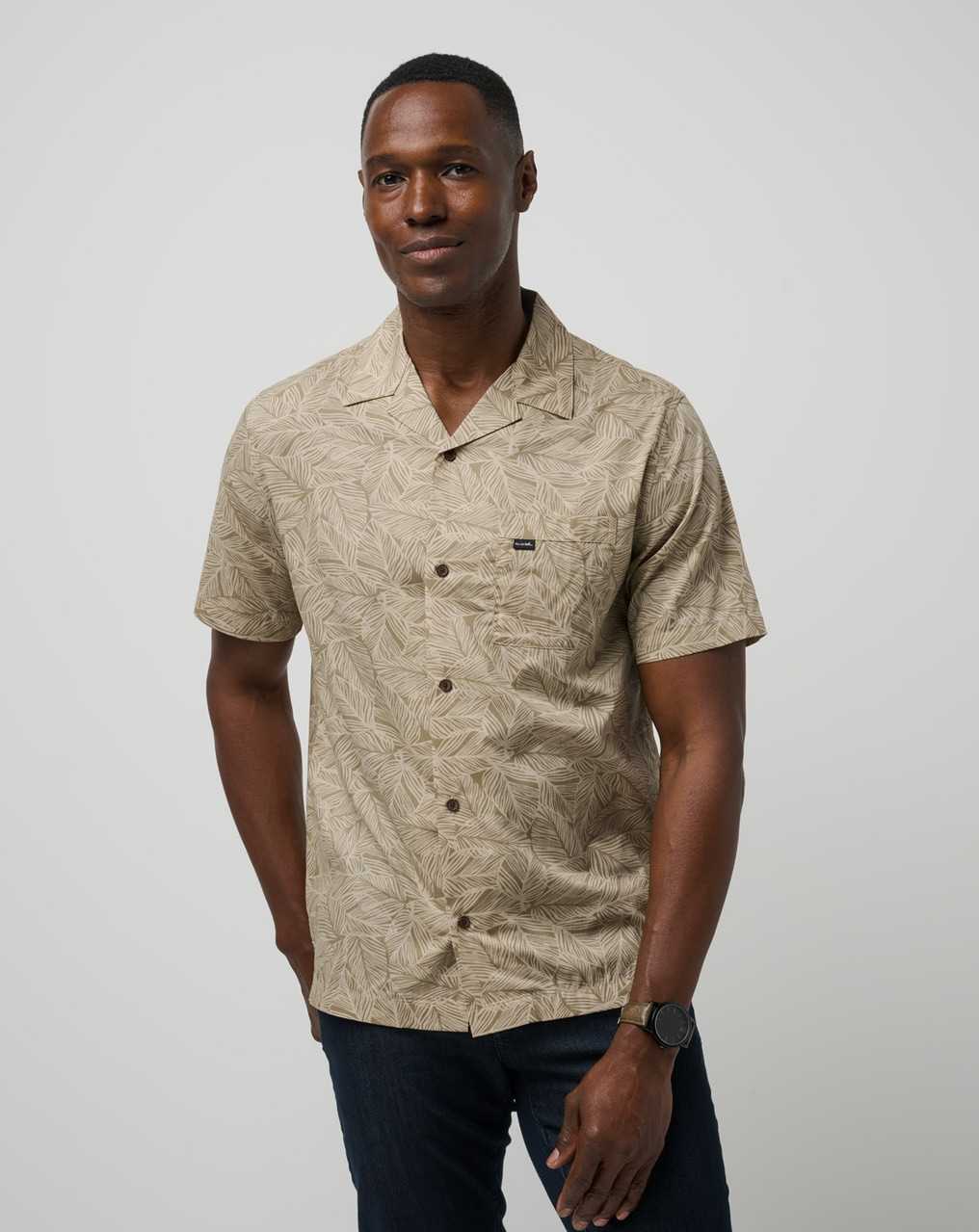 Oxford Tan Travis Mathew Afternoon Sun Button-up | TGIP18276