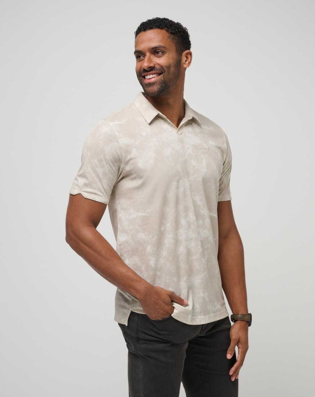 Oxford Tan Travis Mathew Barrel Break Polo | XVQJ20697