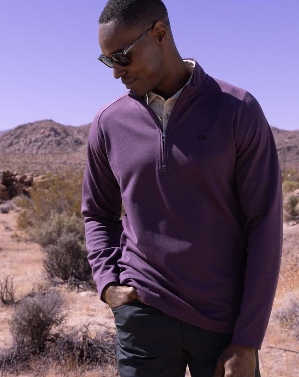 Plum Travis Mathew Upgraded Quarter Zip | QEXG52697