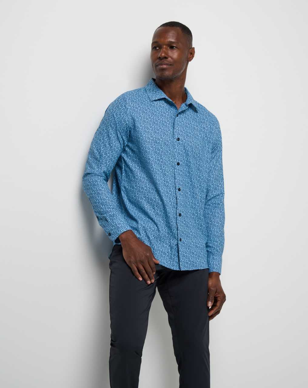 Quiet Harbor Travis Mathew Country Mile Long Sleeve Button-up | BVOF67913