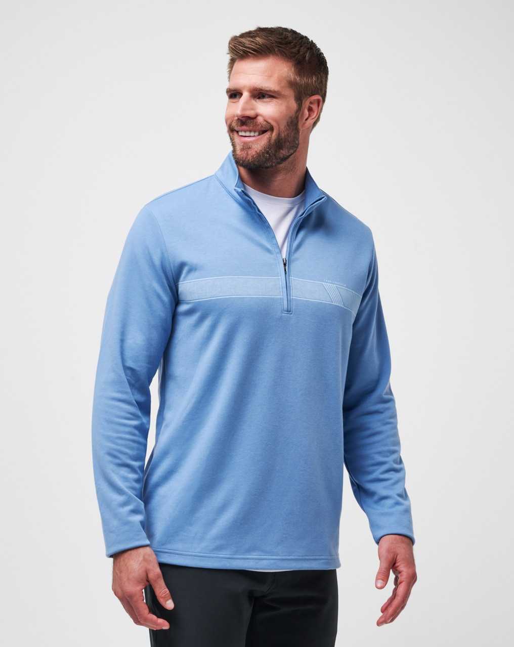 Quiet Harbor Travis Mathew Upgraded Chest Stripe Quarter Zip | BDZV90371