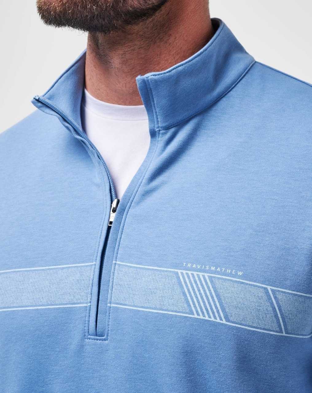 Quiet Harbor Travis Mathew Upgraded Chest Stripe Quarter Zip | BDZV90371